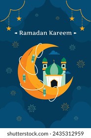 Ramadan Celebration. Ramadan background. March 10. Vector illustration design Template for Poster, Banner, Flyer, Card, Post, Cover, Postcard. Ramadan Kareem. Ramadan Mubarak. Islamic greeting.