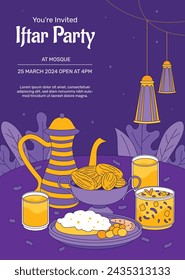 Ramadan Celebration. Ramadan background. March 10. Vector illustration design Template for Poster, Banner, Flyer, Card, Post, Cover, Postcard. Ramadan Kareem. Ramadan Mubarak. Islamic greeting.