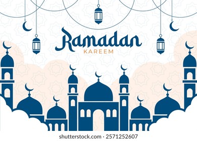 Ramadan celebration flat style background design