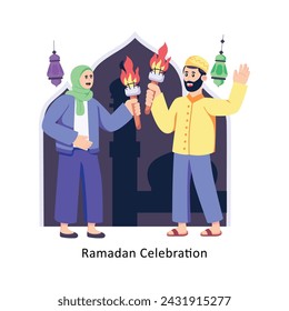 Ramadan Celebration Flat Style Design Vector illustration. Stock illustration