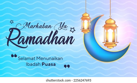 ramadan celebration greeting design, marhaban ya ramadhan. fasting worship. Islamic ornament. banners, wallpapers, business. ramadan kareem concept