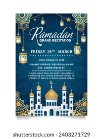 plantilla de afiches verticales de celebración de ramadán, ilustración vectorial