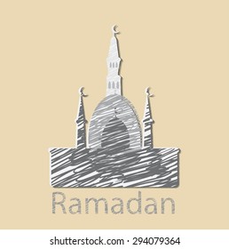 Ramadan celebration vintage engraved illustration