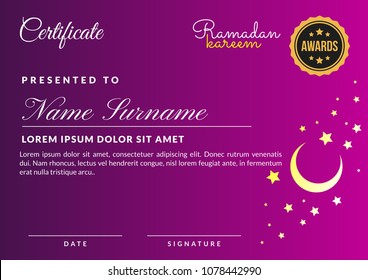 Ramadan Certificate Award Design Template
