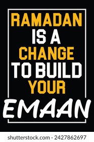 Ramadan ist eine Veränderung, um Ihre Imam islamischen heiligen Monat Typografie zu bauen.