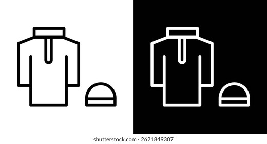 Traço de conceito de ícone de roupas Ramadã no fundo branco