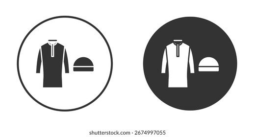 Ramadan clothes icon pictogram. Vector outline illustration isolated on white background.
