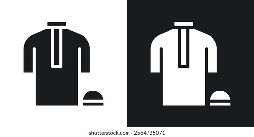 Ramadan clothes icons in flat syle