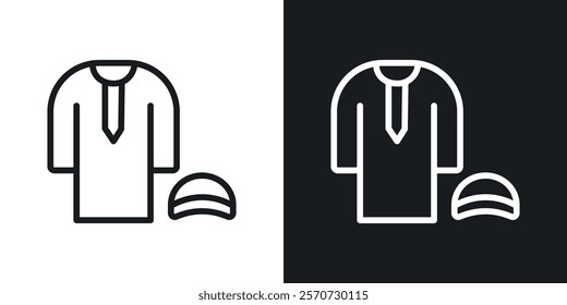 Ramadan clothes icons set vectors on white background.