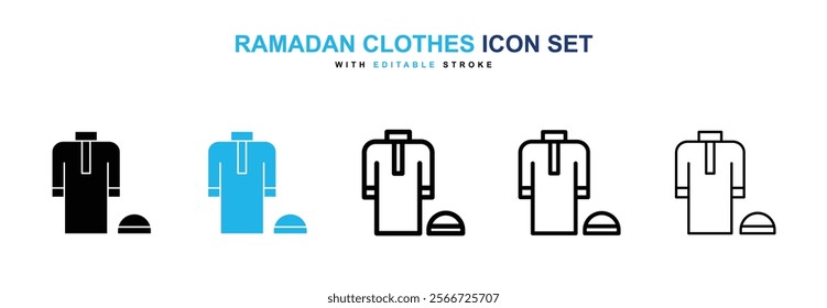 Ramadan clothes icons vector collection pack.