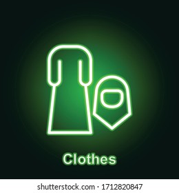 Ramadan clothes outline neon icon. Element of Ramadan day illustration icon. Signs and symbols can be used for web, logo, mobile app, UI, UX