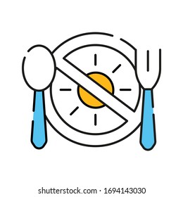 Ramadan color line icon. Do not eat or drink before sunset. Pictogram for web page, mobile app, promo. UI UX GUI design element. Editable stroke.