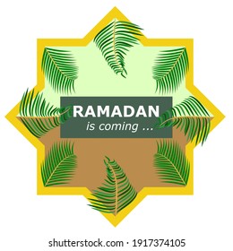 Ramadan is coming. Flat vector logo design illustration
