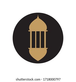 Rmadan-Konzept, islamische Laterne-Symbol auf weißem Hintergrund, Blockzeilenstil, Vektorgrafik
