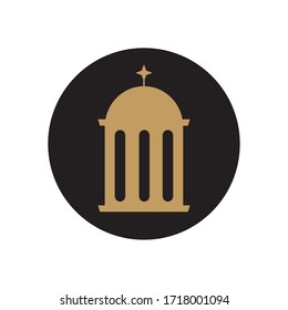 ramadan concept, mosque dome icon over white background, block line style, vector illustration
