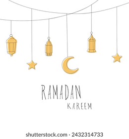 Ramadan Concept with Swinging Ramadan Lanterns Icon Vector Design.