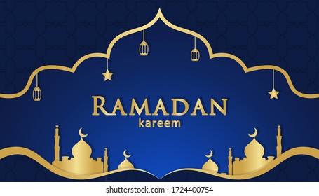 Ramadan congratulation card designs are blue