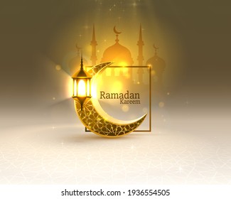 Ramadan cover card, Drawn mosque night view from arch background. Handwritten greeting card. Vector illustration