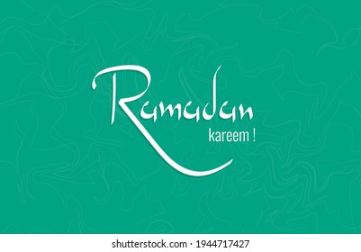 Ramadan Creative Caligraphy With Green Abstract Background. Ramdan Kareem. Happy Ramadan.