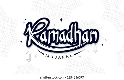Ramadan creative text on white background. Islamic invitation card design. Vector illustrator