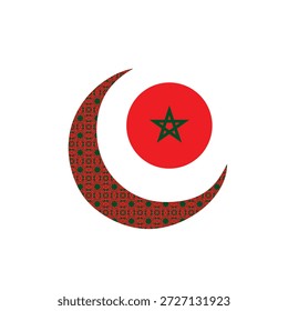 O crescente do Ramadã é decorado com desenhos árabes.