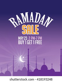 Ramadan crescent moon design. EPS 10 vector.
