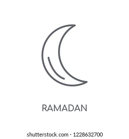 Ramadan Crescent Moon linear icon. Modern outline Ramadan Crescent Moon logo concept on white background from Religion-2 collection. Suitable for use on web apps, mobile apps and print media.