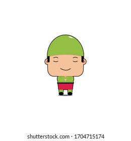 Ramadan cute character design in flat style