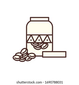 Ramadan datiert jar line Stil Symbol Design, islamische muslime Religion Kultur Glauben religiösen Glauben Gott spirituelle Meditation und traditionelle Thema Vektorillustration Illustration