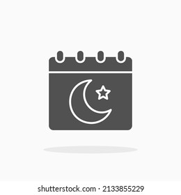Ramadan day calendar glyph icon. Can be used for digital product, presentation, print design and more.