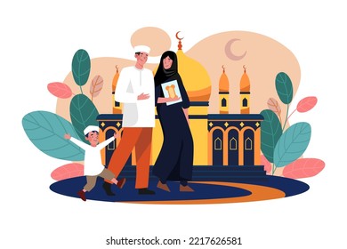 Ramadan Day Illustration concept. A flat illustration isolated on white background
