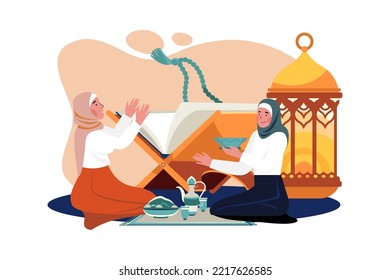 Ramadan Day Illustration concept. A flat illustration isolated on white background