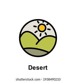 Icono de contorno del desierto de Ramadán. Elemento del icono de ilustración del día Ramadán. Los signos y símbolos se pueden utilizar para web, logotipo, aplicación móvil, interfaz de usuario, UX