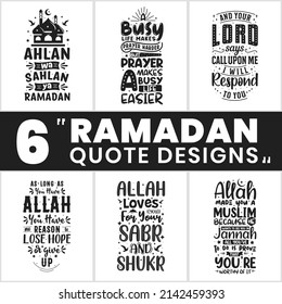 Paquete de diseño de Ramadán, juego de citas islámicas. Paquete SVG Ramadan