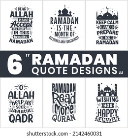 Paquete de diseño de Ramadán, juego de citas islámicas. Paquete SVG Ramadan