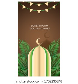 Ramadan Design For Instastory Template Vector Illustration