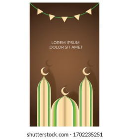 Ramadan Design For Instastory Template Vector Illustration