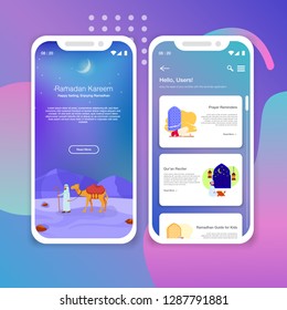 Ramadan Design Mobile App User Interface Illustration Wireframe