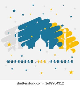 Ramadan-Design mit Silhouette der Moschee-Vektorillustration