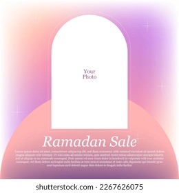 Ramadan design template. Template vector aesthetic. Eid Mubarak, idul adha, idul fitri design. Gradient backround for social media. Aesthetic design for social media.