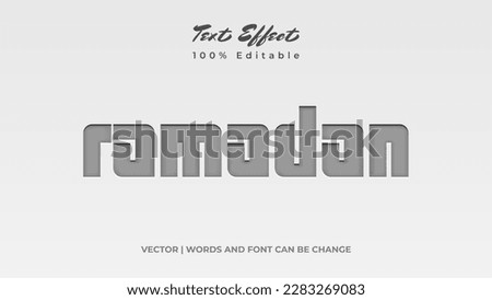 Ramadan design text effect, Letterpress style