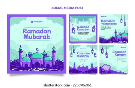 Tema de diseño de Ramadán con arte estilo dibujo a mano