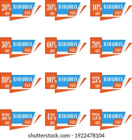 Ramadan discount labels for products in your shop