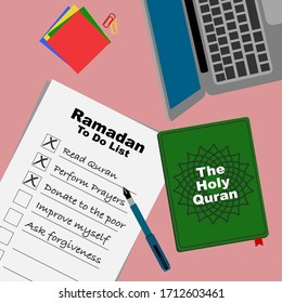 Ramadan To Do List. Businessman Concept