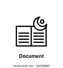Ramadan document outline icon. Element of Ramadan day illustration icon. Signs and symbols can be used for web, logo, mobile app, UI, UX