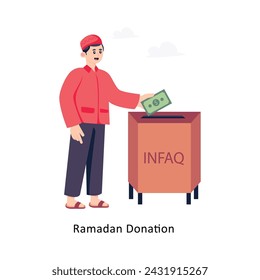 Ramadan Spende Flat Style Design Vektor-Illustration. Bestandsimulation