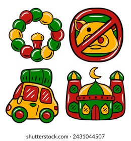 Ramadan Doodle Element Vector Illustration