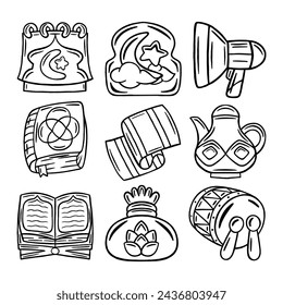 Ramadan Doodle Element Vector Illustration
