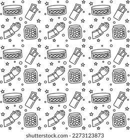 Ramadan doodle seamless pattern vector design. Ramadan concept design vector. Suitable for greeting card, poster and banner. 