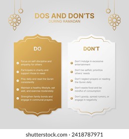 Ramadan Dos and Don'ts Islamic Infographic Design Template